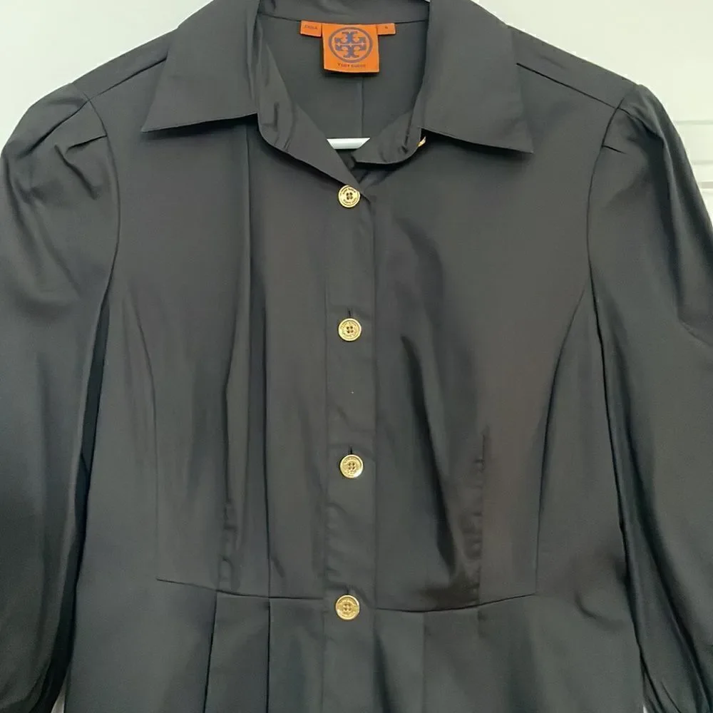 Tory Burch Black Button Up Collared Blouse